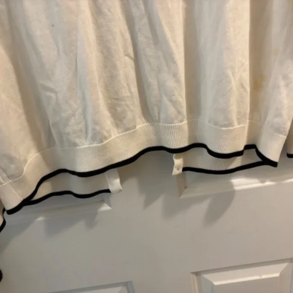 Talbots Ivory & Black Cardigan Size L - Picture 7 of 7